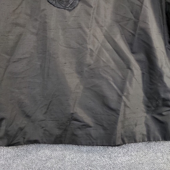 Tunique Women's Button Up Silk Blend Blouse Black Size 1X Floral Accents - Picture 4 of 11